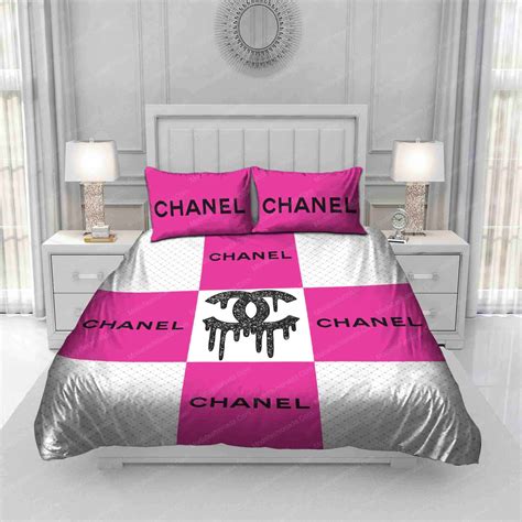 pink chanel comforter set|Chanel inspired comforter set.